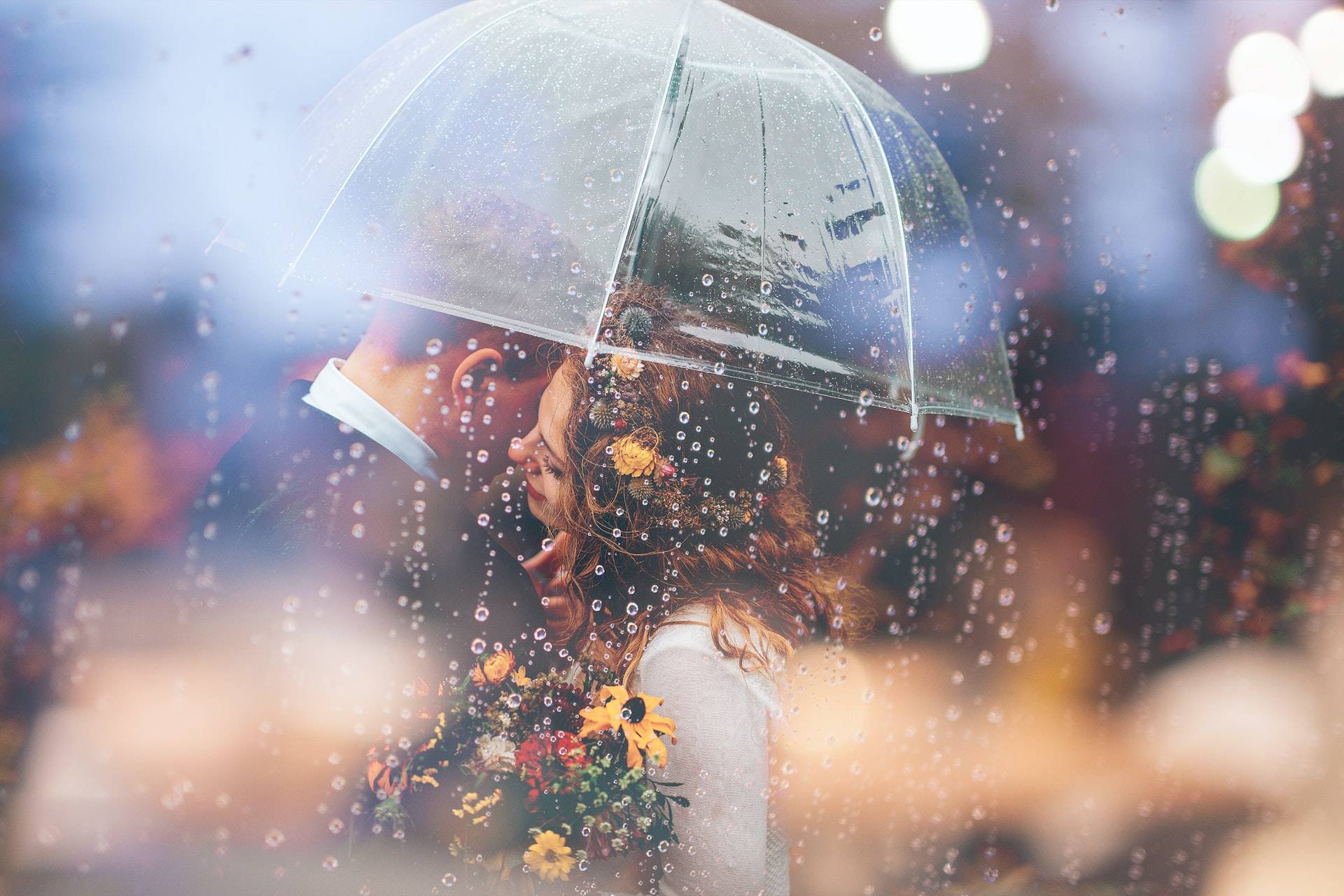 Rainy wedding day. Image by Joel Overbeck on Unsplash.